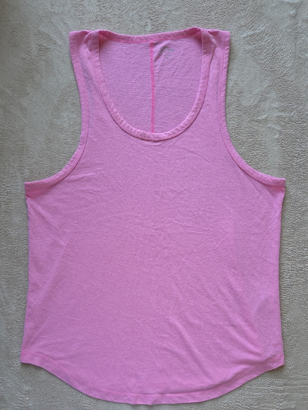 J. Crew Longline Layering Tank Textured Slub Cotton Size M Larkspur Pink
